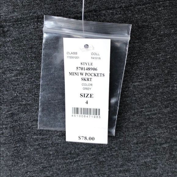 NWT WHBM Zipper Gray Ponte Stretch Mini Skirt 4 - Picture 10 of 16